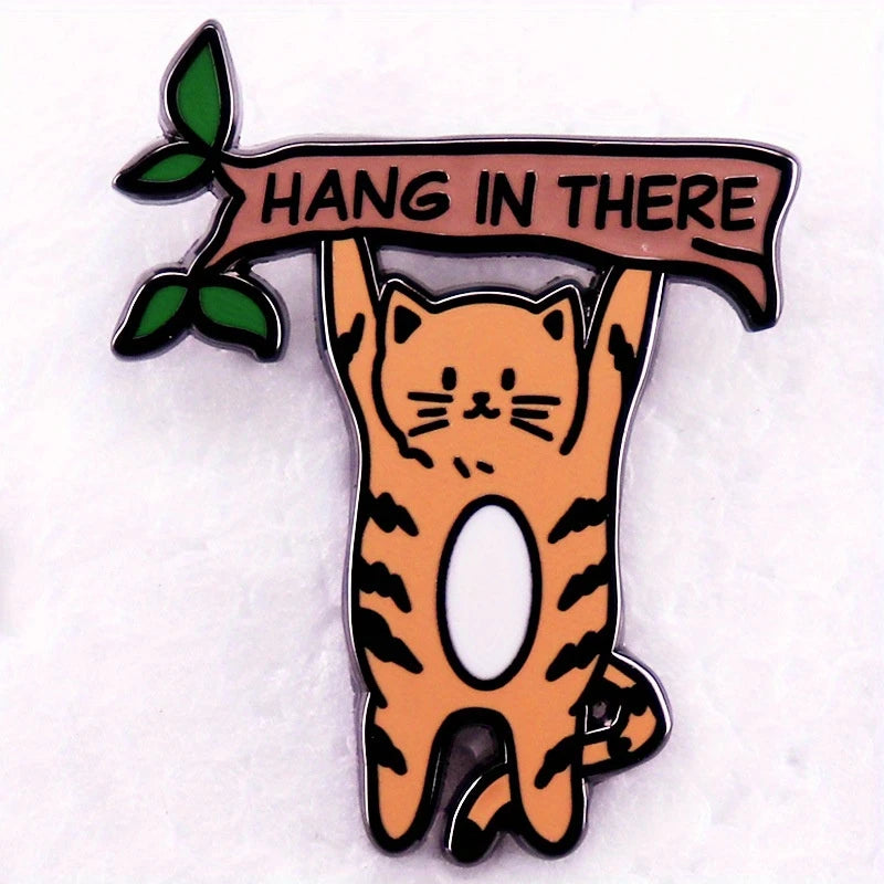 🐱🌿 Hang in There Cat Pin