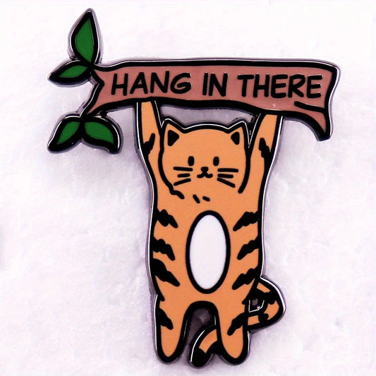🐱🌿 Hang in There Cat Pin