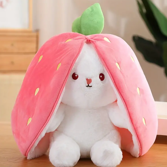 Strawberry Rabbit Zipper Plush Toy